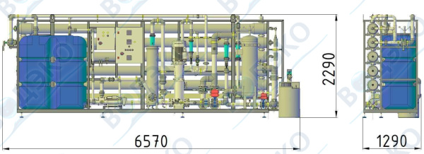 Установка обратного осмоса АКВАФЛОУ RO 80-25,0